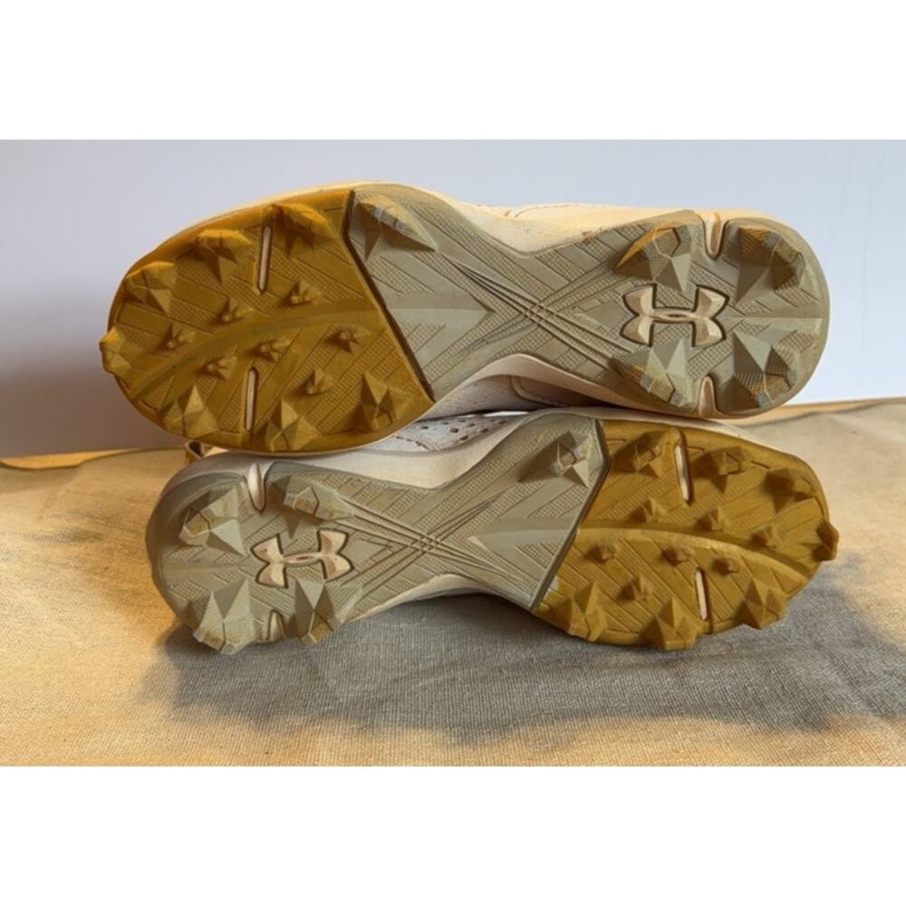 Under Armour Kids Cleats US 2.5Y High-top Rubber Cream Gold - Picture 9 of 9